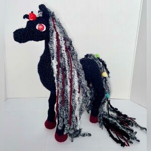 💀 Crocheted Dark Horse with Skulls💀